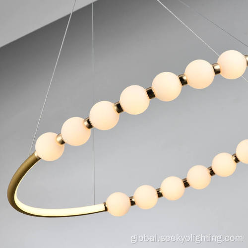 Minimalist Ceiling Light SK-4214 Gold ring glass ball pendant light Manufactory